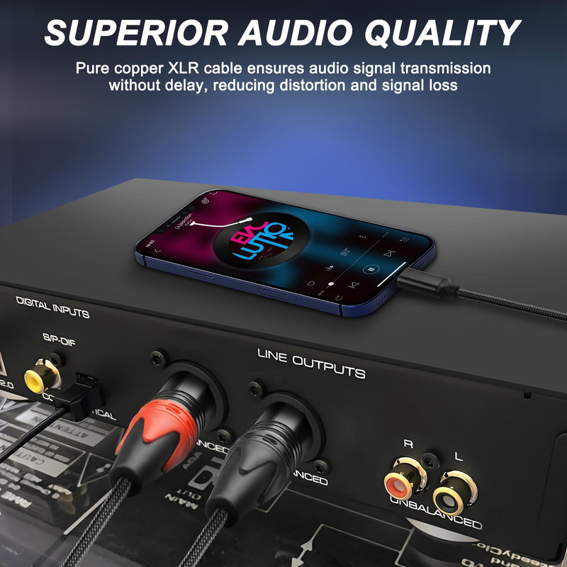 XMSJSIY USB C to Dual XLR Microphone Cable Type C Male to XLR Male Stereo Power Amplifier Cable Audio Connector Cable Compatible with PC Phone Tablet Power Amplifier Audio Cable - 2M/6.56FT
