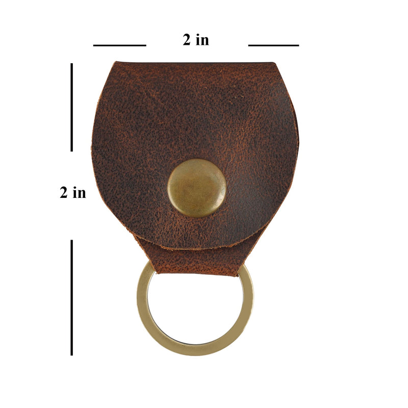 Rustic Leather Guitar Pick Holder, Keychain Key Organizer, Handmade :: Brown