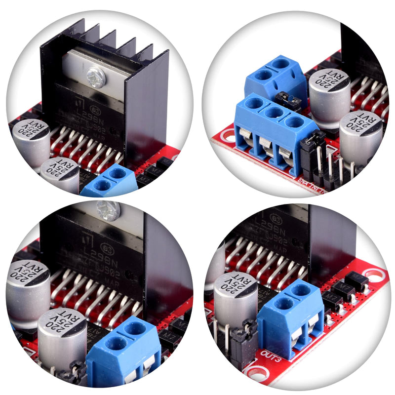 LAOMAO L298N Motor Driver Board Module DC Stepper Motor Robot Smart Car