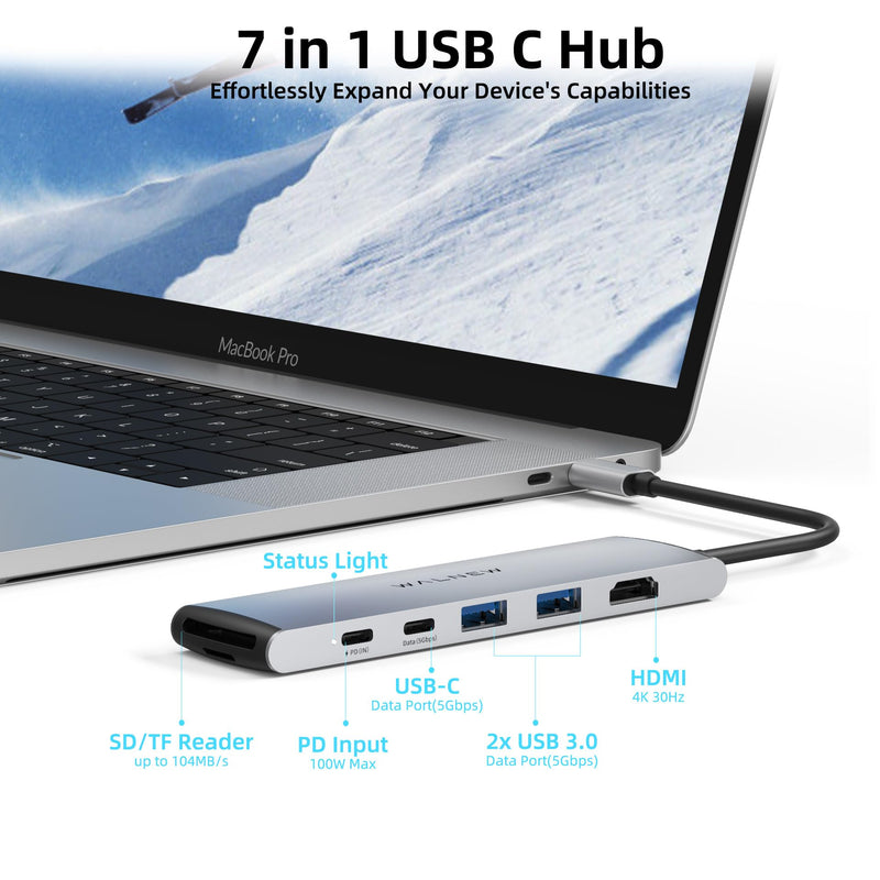 USB 3.0 Ethernet Aapter & 7 in 1 USB C Hub Bundle