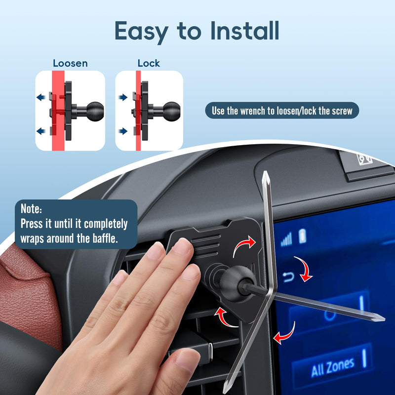 Kaishengyuan Car Vent Wireless Charger Phone Mount for 2021-2026 Ford F-150 | 2023-2026 Super Duty F250/F350/F450 | 15W Fast Charge| | 20 Metal Magnets| Non-BlockVent| 1-Min Install| Magsafe Smartphones Charging-Magnetic