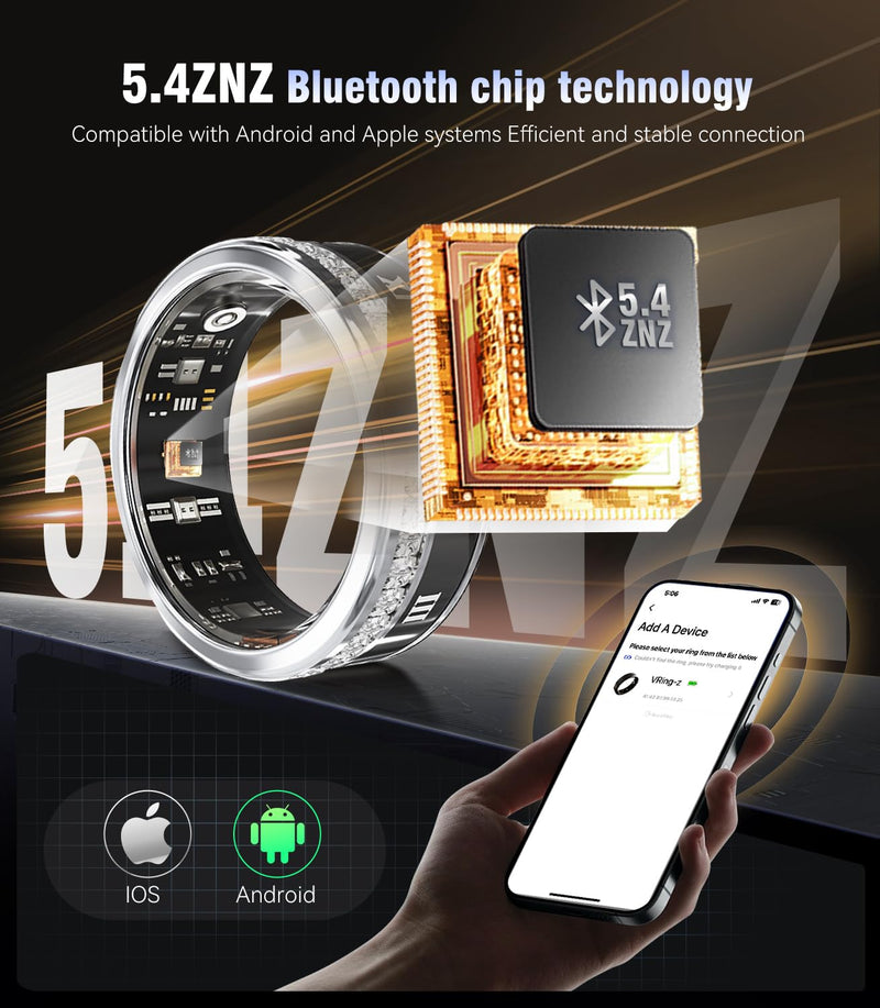 10 Gen Diamond Smart Ring and Wireless Charging Case【Industry Ranking No.1 – 0 Measurement Error】 2026 Smart Ring for Women & Men for Sleep Tracking Wearable Device,Fitness Ring 11# Silver-C 11#