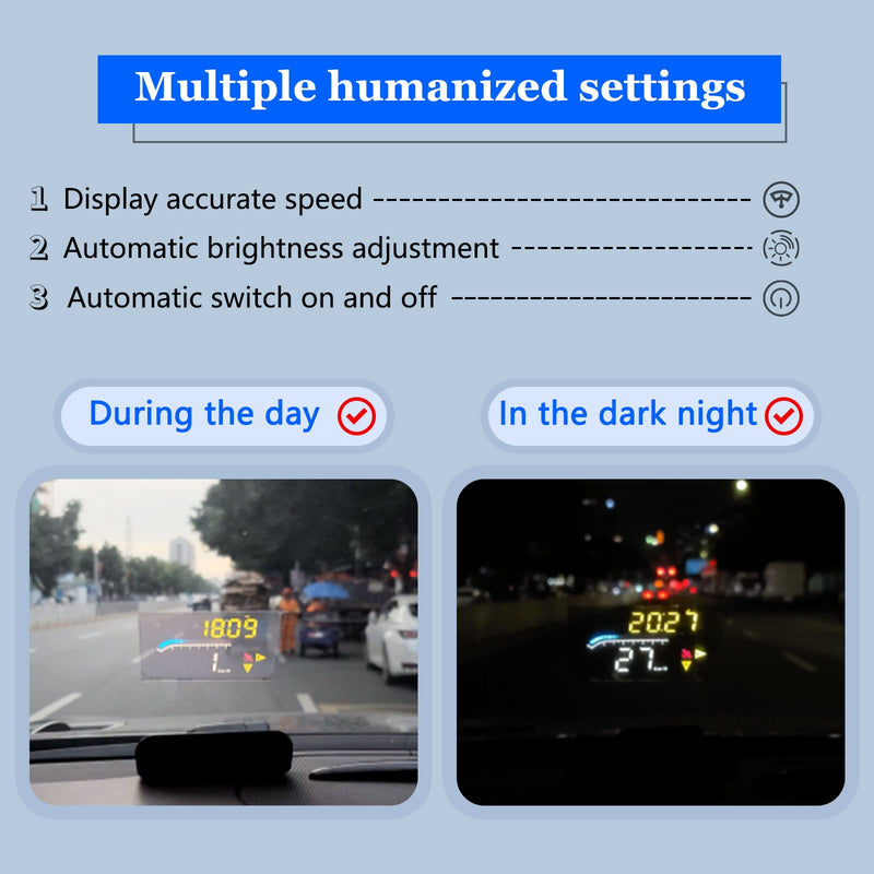 [AUSTRALIA] - Car HUD OBD2 GPS Dual System Projector for Car, Heads up Display for Cars，Digital Speedometer for car mph, Suitable for All car M17 
