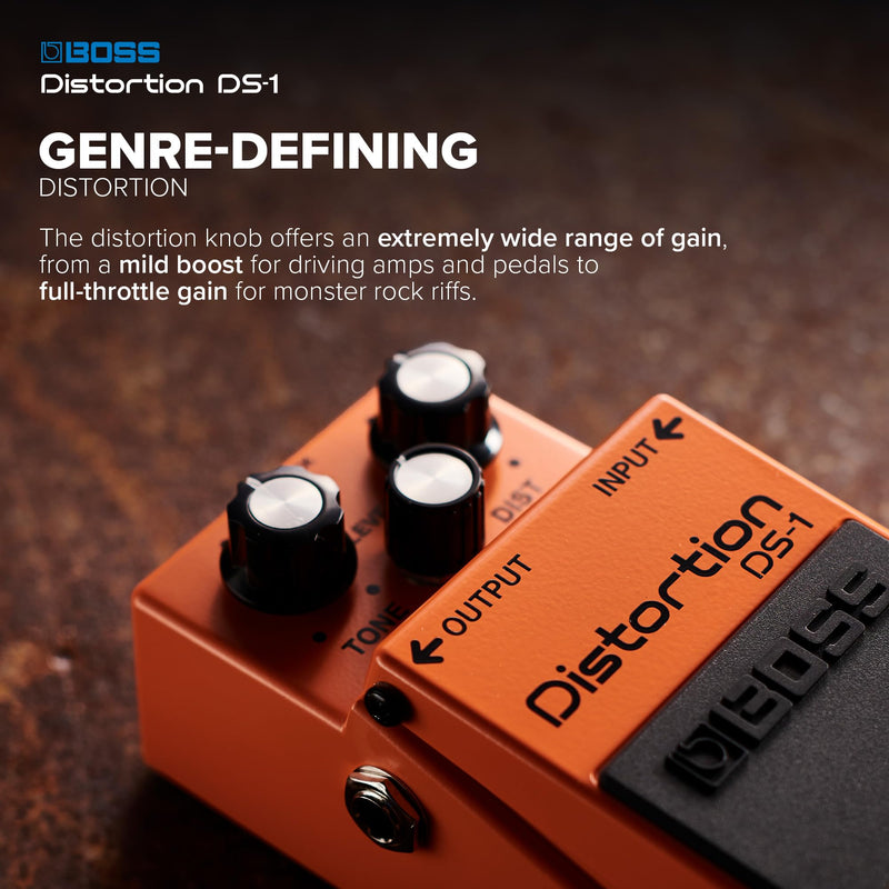 BOSS DS-1 Distortion | Compact Distortion Pedal | The Benchmark in Guitar Distortion | Hard-edged Attack & Smooth Sustain | Wide Tone Range Single Mode Standard
