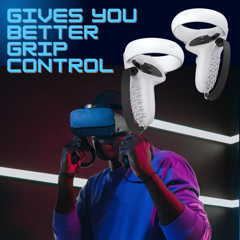 Controller Grip for Oculus Meta Quest 2 Accessories Grips Cover for VR Touch Controllers Covers Protector with Non-Slip Joystick Covers 1Pair (Gray) Gray