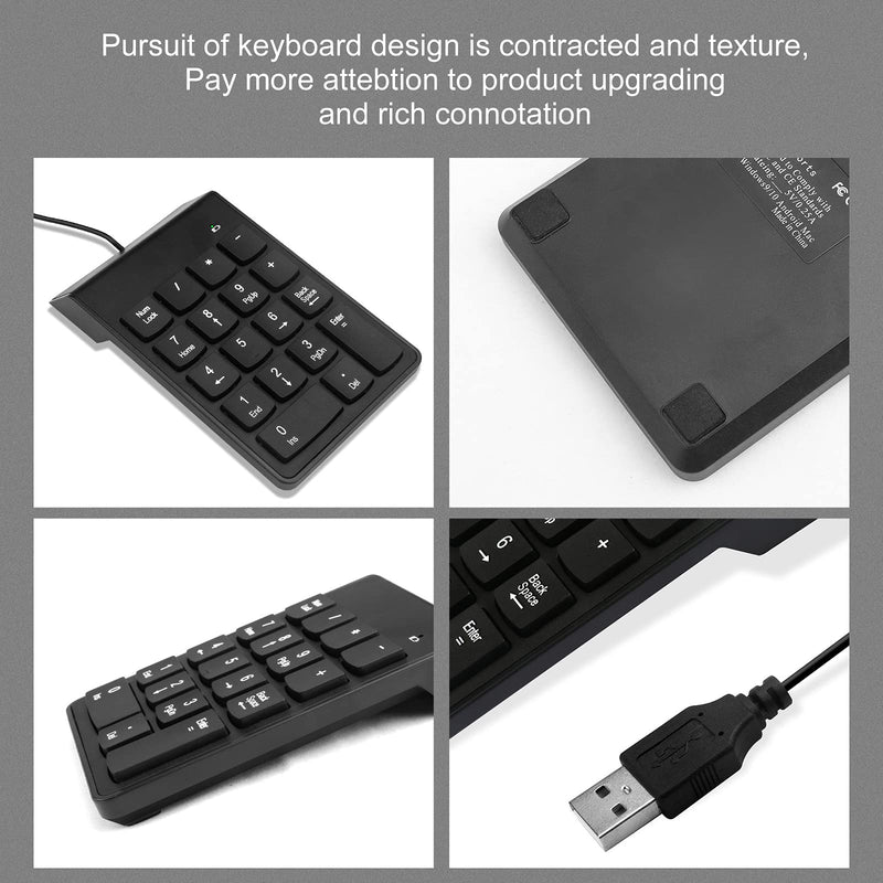 Numeric Keypad for Laptop,18 Key USB Keypad, Numerical Keypad Wired Portable Ultra Slim Mini Numpad External Numbers Keyboard Pad teclado numerico for Laptop PC Computer Desktop Surface pro Notebook
