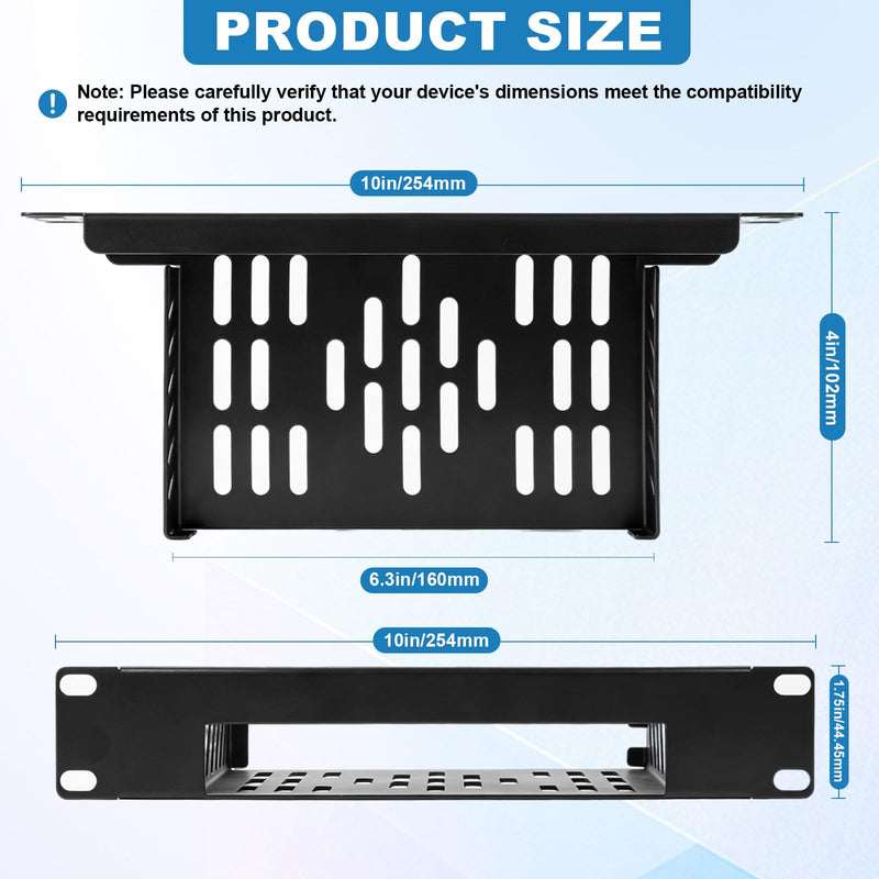10inch 1U Metal Rack Mount for TP-Link TL-SG108 8-Port Switch Built with Sturdy Premium Metal, Open Frame Boosts Cooling, Simple Installation