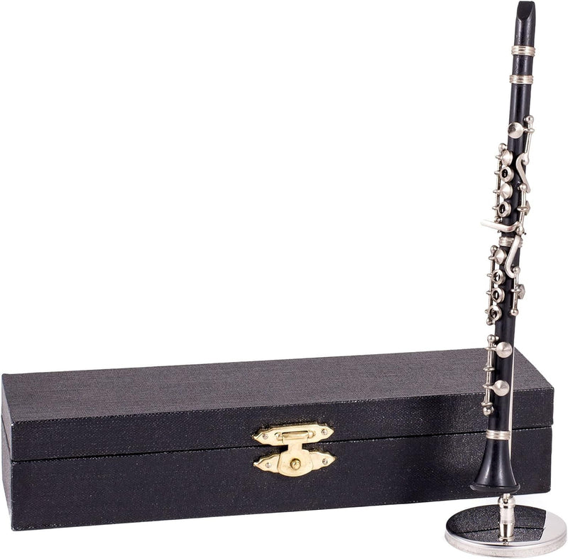 Broadway Gift Black Clarinet Music Instrument Miniature Replica with Case - Size 6.25 in.