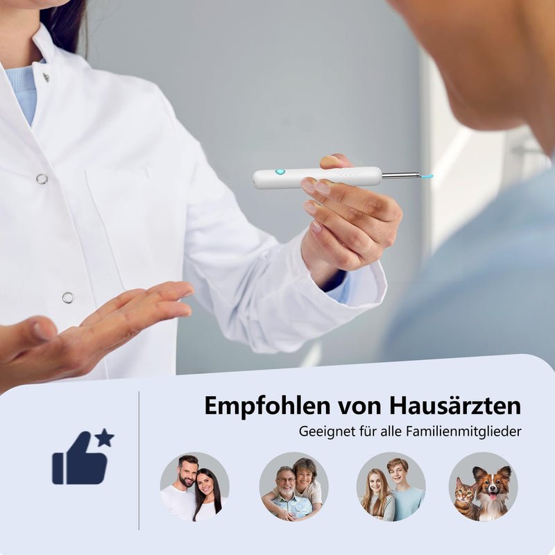 Ear Wax Remover Otoscope: 1080P WiFi Ear Cleaner Camera, IP67 Waterproof Ear Cleaner, 360° Wide Angle Ear Cleaning Camera, 3.5 mm Lens Ear Endoscope with 6 LEDs for iPhone, iPad and Android