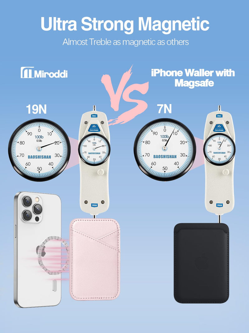 [AUSTRALIA] - Miroddi for MagSafe Wallet, Magnetic Wallet Card Holder for iPhone 15/14/13/12 Series, 0.12" Invisible Ultra-Thin Magnetic Phone Wallet, 2 Independent Card Slot, Vegan Leather, Pink 