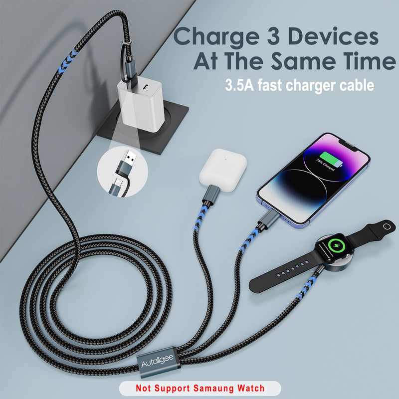 【White and Black】 Apple Watch iWatch Charger Travel Essentials Fast Charging Compatible with iWatch and iPhone