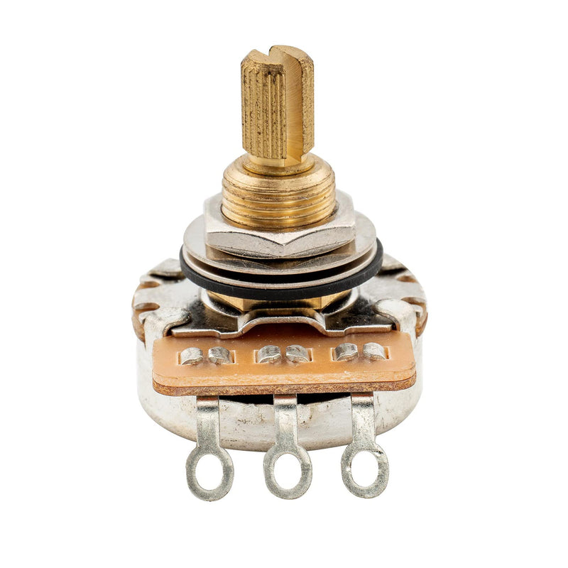 Musiclily Pro HD A25K Pots Brass Standard Split Shaft 3/8 Inch Audio Taper Potentiometers for Active Pickups Electric Guitar Bass (Set of 10) A25K 3/8 inch