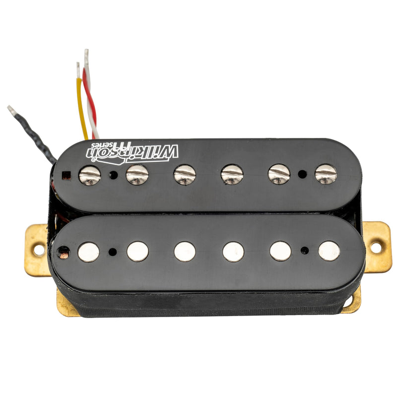 Wilkinson WOHHB Ceramic Overwound Open Style Humbucker Bridge Pickup for Electric Guitar, Black Bridge Black
