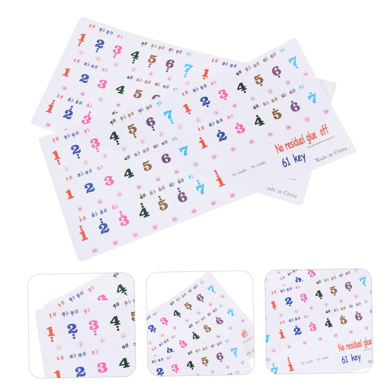 2 Sheets 61 Key Keyboard Stickers Letter Stickers Piano Letter Stickers for Keys Sticker by Numbers Piano Stickers for Keys Piano Decals Piano Accessories Music Instrument Supplies