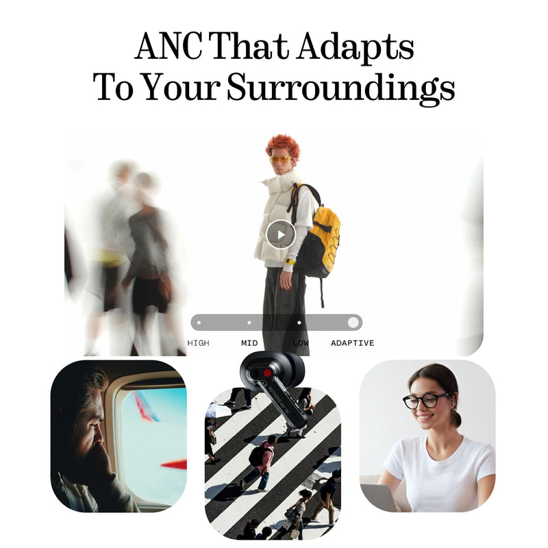 Nothing Ear (a) Wireless Earbuds, 45dB Hybrid Noise Cancelling Earbuds, Hi-Res Audio, Advanced Equaliser, Dual Connect, 6 Mics, 42.5H Playtime Ear Buds Wireless Bluetooth, Black