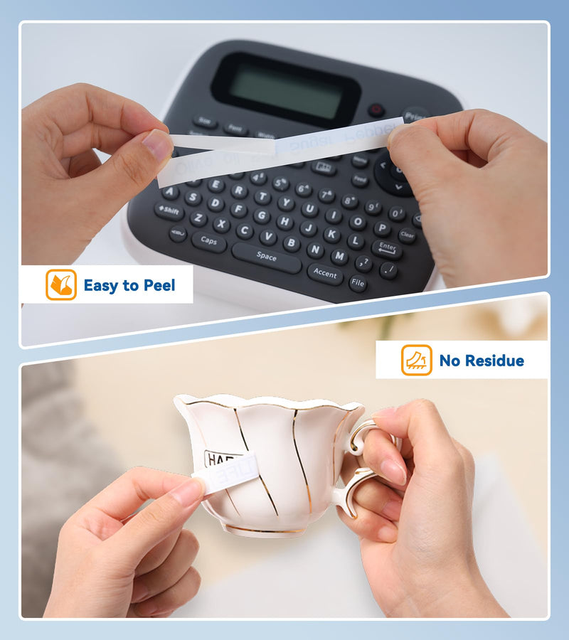 12mm 0.47 Laminated White Label Tape Relpacement for TZe-231 TZ-231 Brother Label Maker Tape, BZ Black on White Label Tape Compatible with Brother P Touch Label Maker PT-D210 PT-H110 PT-D220, 4 Pack