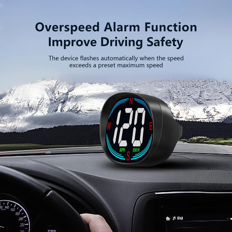 H2 Digital Speedometer GPS HUD，Car Head Up Display with Speed Compass MPH ，Plug and Play Universal All Cars