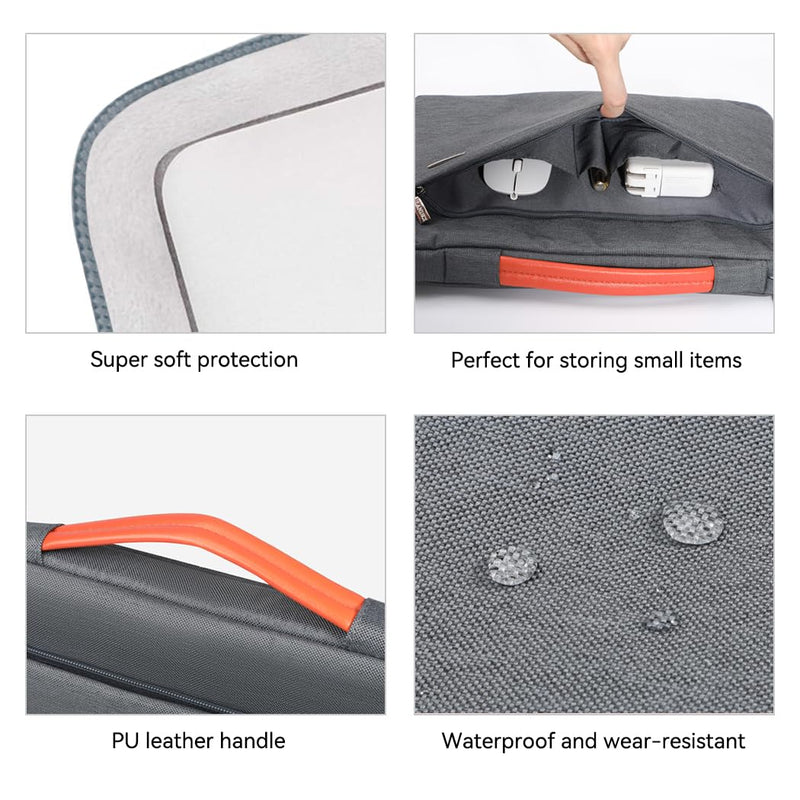 LANDICI Laptop Sleeve Carring Case 15.6 16 Inch,360°Protective Waterproof Computer Cover Bag Compatible with MacBook Air 15,MacBook Pro 15/16 2021,16 Inch Dell Lenovo HP Acer Samsung Notebook,Grey 15.6-16 inch Grey