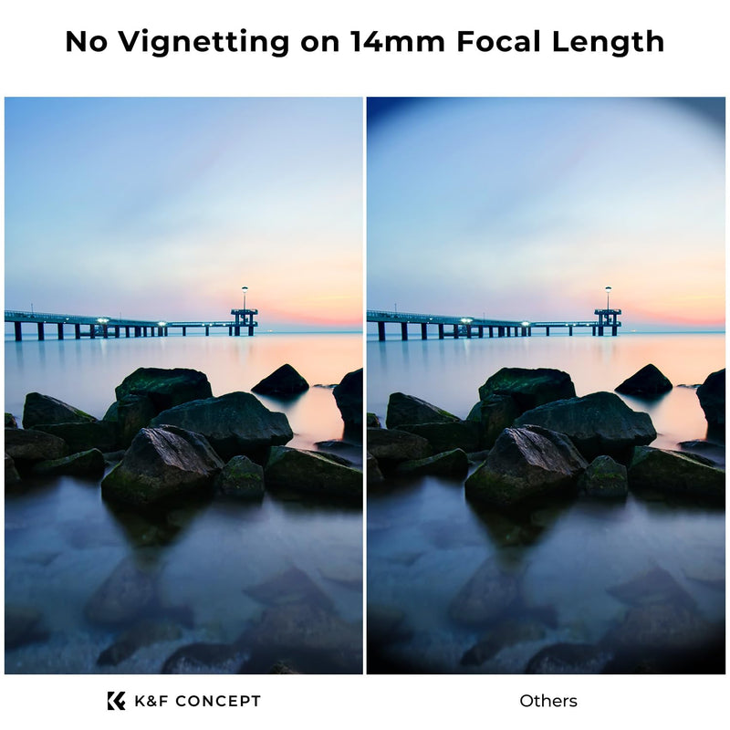 K&F Concept 58mm Variable ND2-2000 (1-11 Stops) ND Camera Lens Filter-18 Multi-Coated Adjustable Neutral Density Filter with 3 Vacuum Cleaning Cloths (K-Series)
