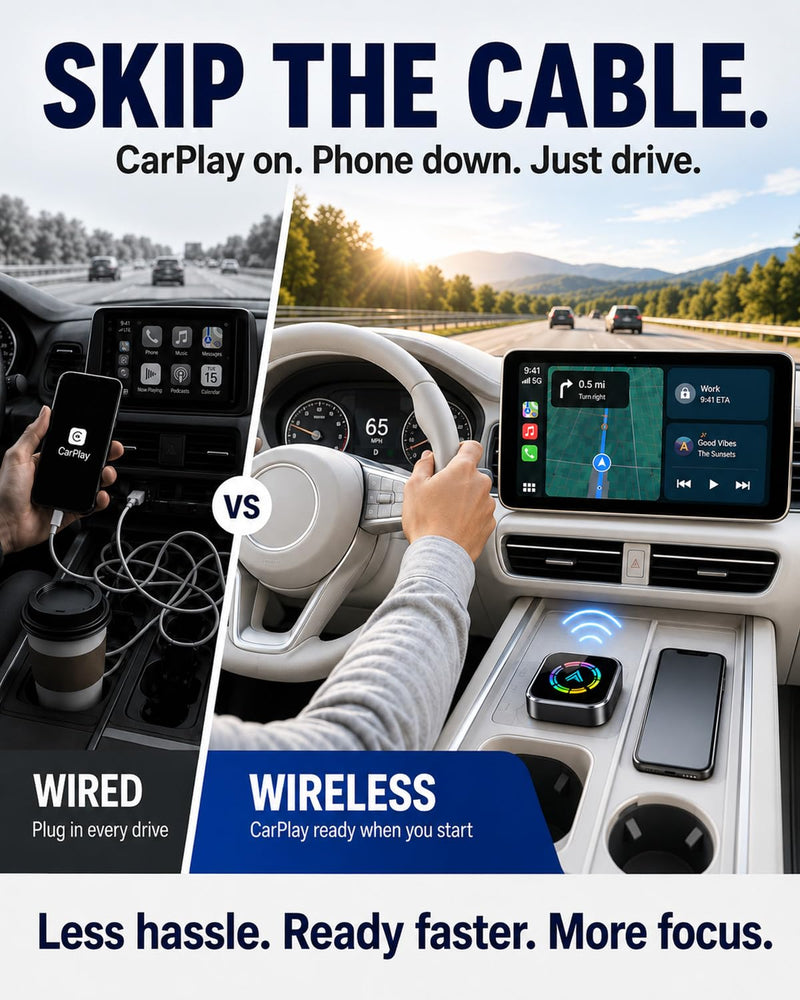 Wireless Carplay Adapter for iPhone 2026 Upgrade & Android Auto, USB C | Mini Adapter-Converts Wired CarPlay to Wireless, Plug & Play, Low Latency, Stable Connection,Compatible with 2016+ Cars