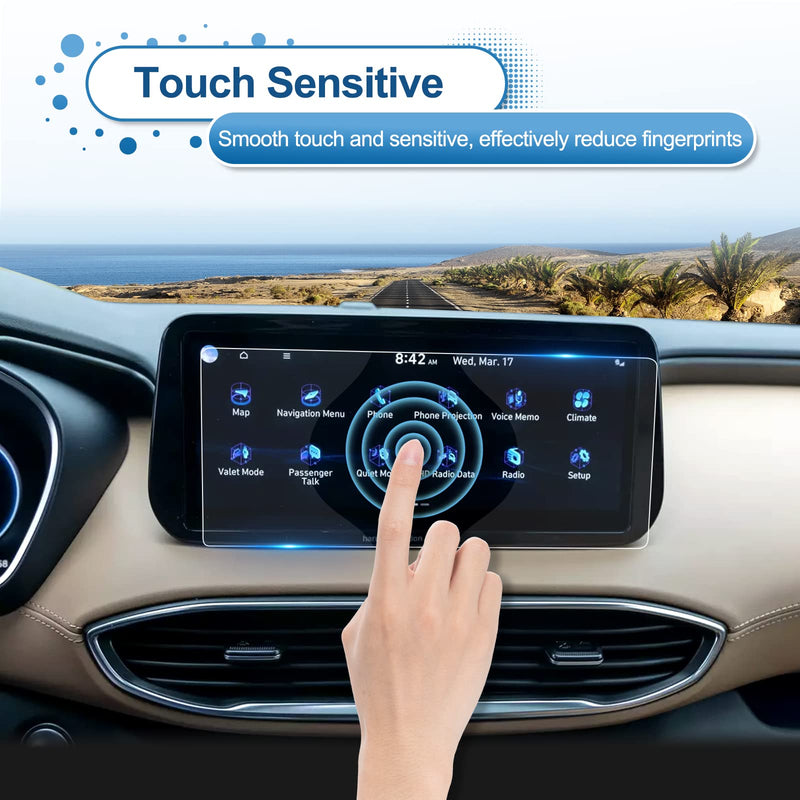 2021 2022 2023 Santa Fe Screen Protector for Hyundai Santa Fe (SEL/XRT/Limited/Calligraphy) 10.25-inch Touch Screen, 9H HardnessTempered Glass 2022 2023 Santa Fe Hybrid Accessories 10.25"