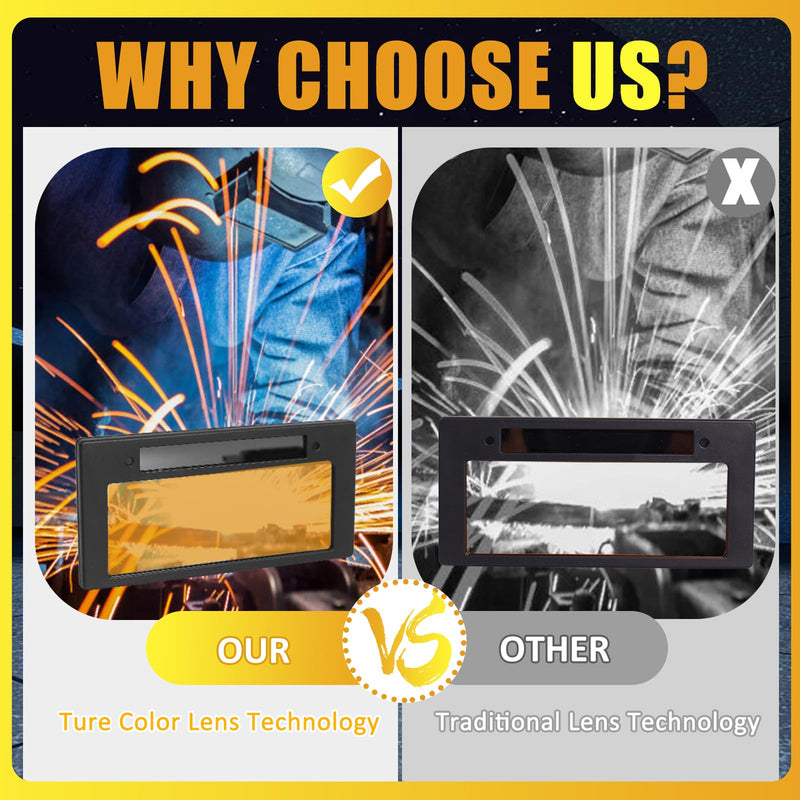 Auto Darkening Welding Lens, Shade 10 True Color Welding Lens Gold 2x4 1/4 Welding Lense for Sugar Scoop Welding Hood or Pancake Welding Hood
