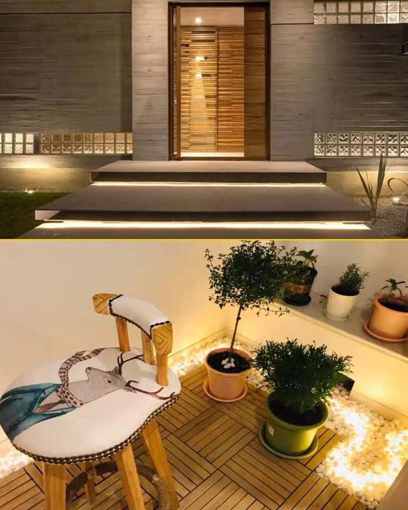 Warm White Neon LED Strip Light, DC 12V 600 SMD2835 LED Neon Rope Lights,Upgraded 16.4ft/5m Led Light Strips Flexible waterproof for Indoor/Outdoors Home Decoration/DIY Warm White