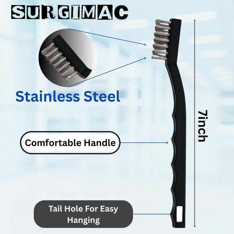 [AUSTRALIA] - SurgiMac Instrument Cleaning Brush with Stainless Steel Bristles, Reusable Multi-Purpose Cleaning Tool for Tough Surfaces & Small Parts, 3-Pack 