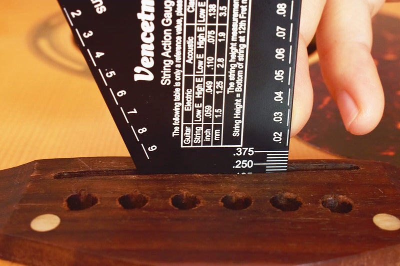 Guitar String Action Gauge, String Height Ruler, Guitar Fret Rocker, Fret Leveling Guide, Buzzing Fret Catcher, 1mm Thickness, Laser Etching, High Precision Graduations,Luthier Tools