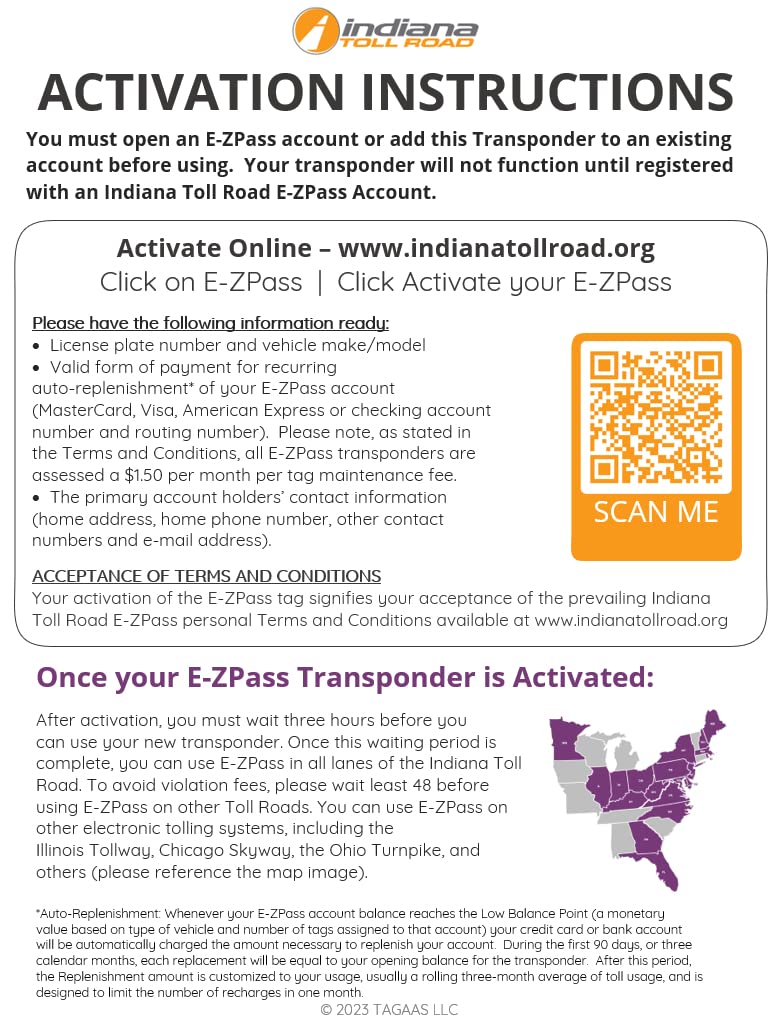 E-ZPass Transponder - Indiana Toll Road (ITRCC) (1-Pack) 1-Pack