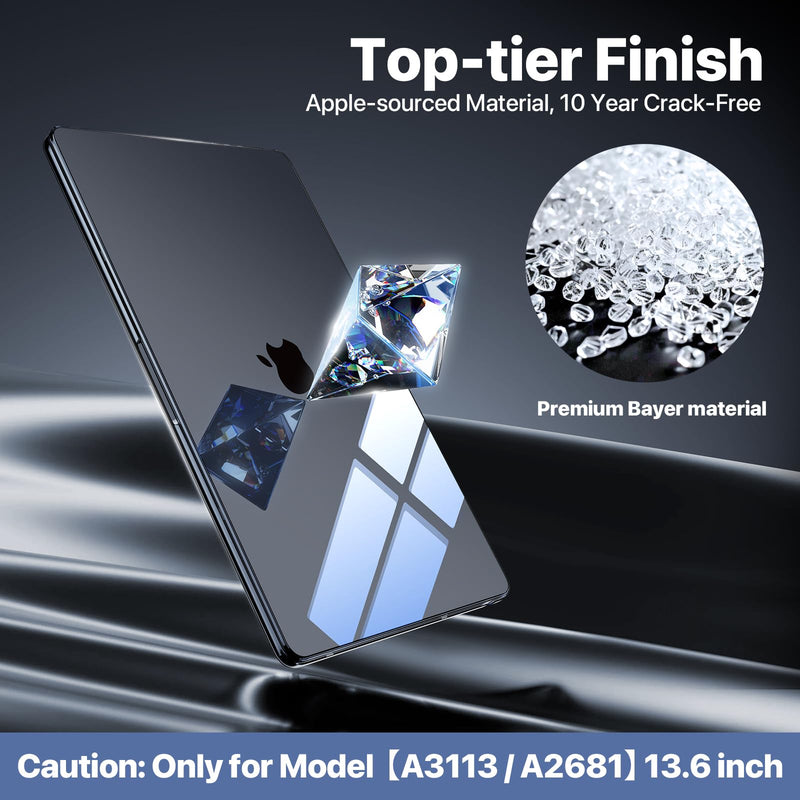 for MacBook Air 13.6 inch Case M3 M2 2024-2022, Model A3113 A2681 [100% Ultra Clear] [Outshine Bare Beauty] Hard Shell Protective Cover for MacBook Air M2 13 inch Case - Crystal Clear
