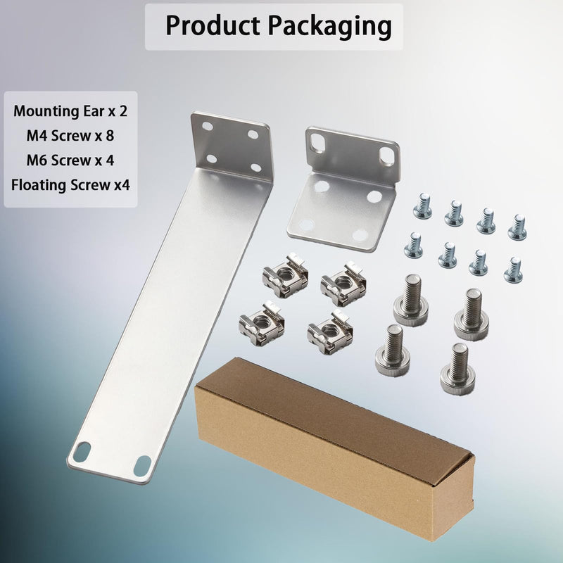 Rack Mount Kit Compatible for Ubiquiti Switches, 1U Rack Ears for US-8-150W UniFi Switch 8 Port and for EdgeSwitch ES-8-150W Switch 8 Port