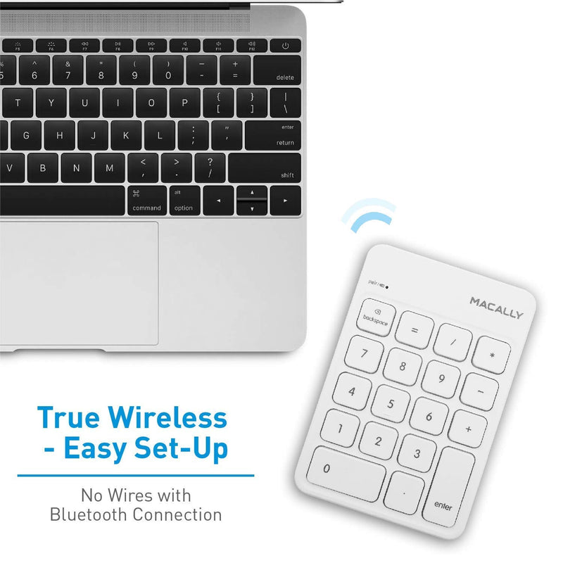Macally Wireless Bluetooth Numeric Keypad and Wireless Bluetooth Mouse for Mac and PC, Calculate Efficiently