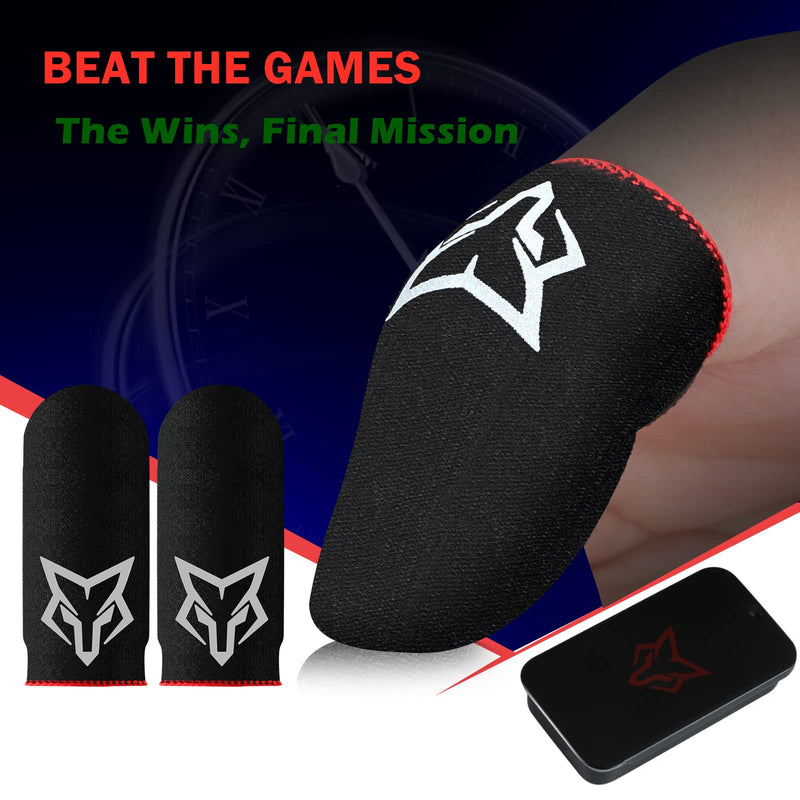 Mobile Phone Game Finger Sleeves [6pcs], Anti-Sweat Breathable,Gaming Sleeve,Thumbs Finger Gloves Cover Sleeve for League of Legend, PUBG, Rules of Survival, Knives Out (Black [Carbon Fibre]) Black [Carbon Fibre]