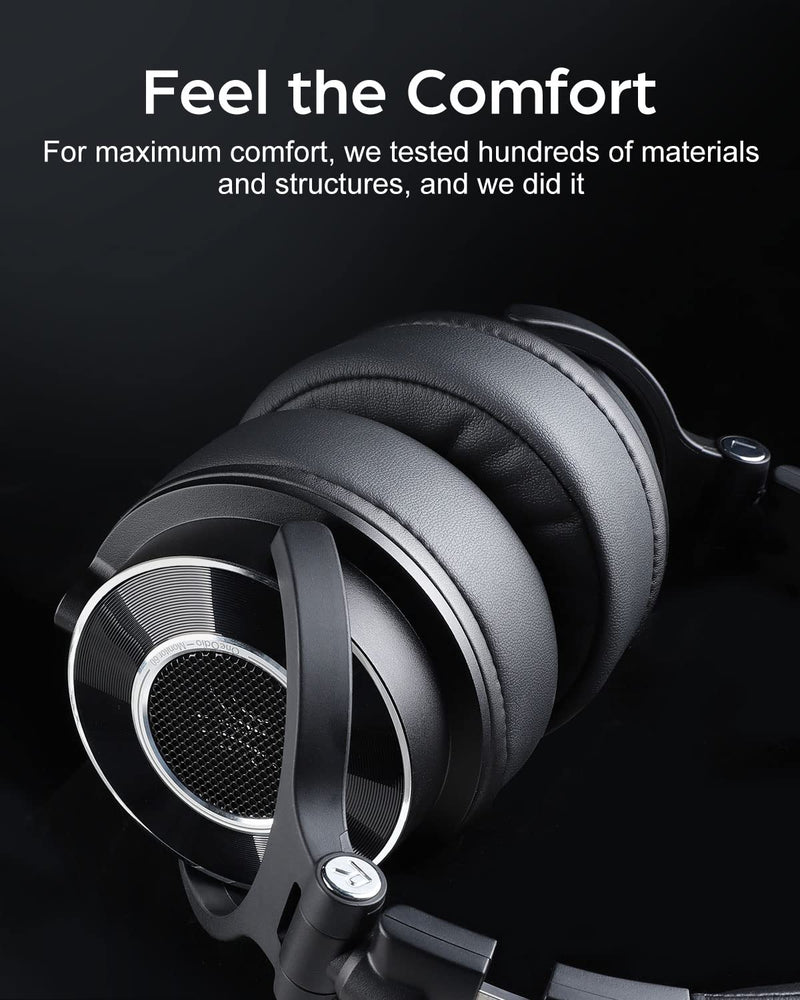 OneOdio Monitor 60 Professional Studio Headphones - Recording Wired Over Ear Headphones, Hi-Res Audio, Soft Comfortable Earmuffs, 6.35mm Adapter for Tracking Mixing DJ Mastering Broadcast-Black Black