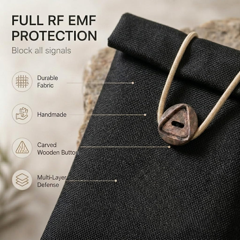 BioHarmonize EMF Protection Cell Phone Sleeve - EMF Blocker Pouch for Radiation Shielding, Digital Detox, Disconnect, Sleep & Privacy | Multi-Layer Faraday Fabric + Quantum Harmonizing Technology