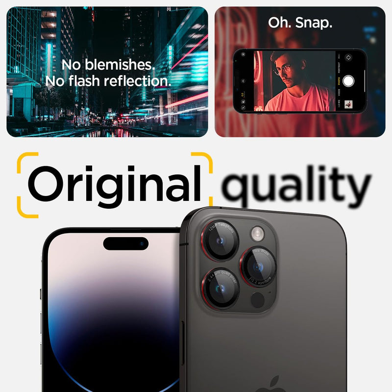 Spigen Camera Lens Screen Protector [GlasTR EZ Fit Optik Pro] Designed for iPhone 15 Pro Max/iPhone 15 Pro/iPhone 14 Pro Max/iPhone 14 Pro [Case Friendly] - L-Series [2 Pack]