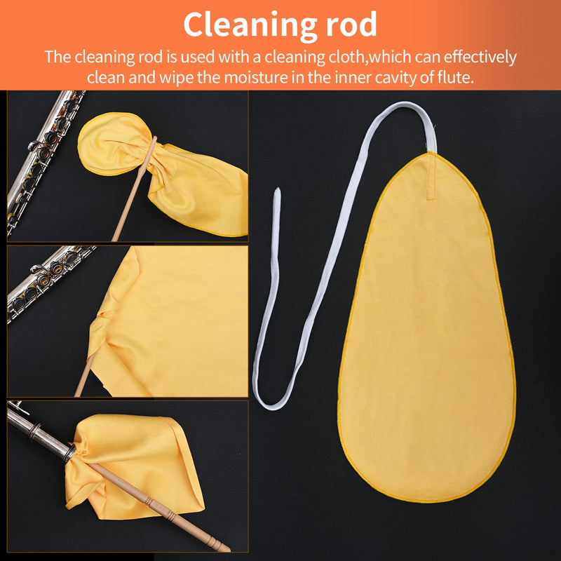 Flute Cleaning Kit, 9-in-1 Woodwind Maintenance Care Set with Microfiber Swab, Key Oil, Cork Grease, Rod & Screwdriver, Professional Accessories Compatible with Standard Flutes and Piccolos