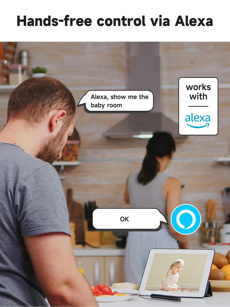 1080P 2.4g/5g Indoor Camera, Plug-in Cameras for Home Security w/Night Vision, Baby/Elder/Home Cameras Indoor with Phone App, Motion Detection, 2-Way Talk, WiFi Camera Compatible w/Alexa 1080P