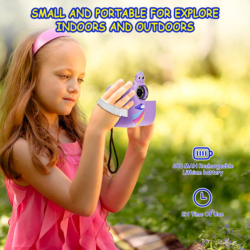 Microscope for Kids,Handheld Kids Microscope – 1000X Magnification,2'' HD Screen,1080P Camera,Built-in Telescope,STEM Educational Toy,Christmas/Birthday Gift for Ages 3-12 (Purple) Purple