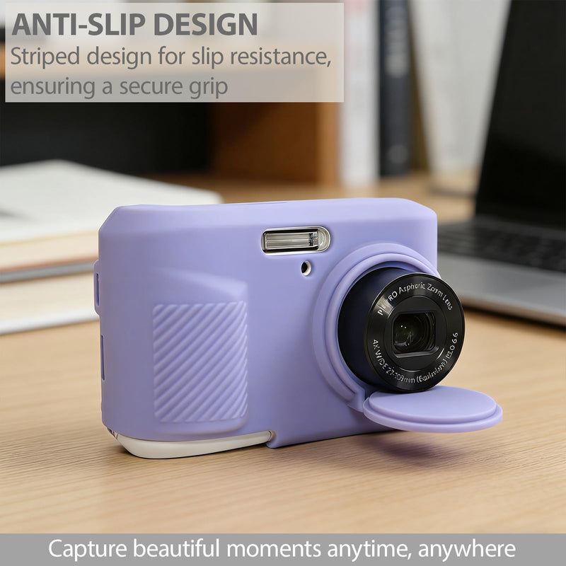 Case for Kodak PIXPRO FZ45 Digital Camera Accessories, Soft Silicone Protective Case, Slim Fit Sleeve with Removable Lens Cover and Screen Protector, Lightweight, Anti-Scratch (Lilac) Lilac