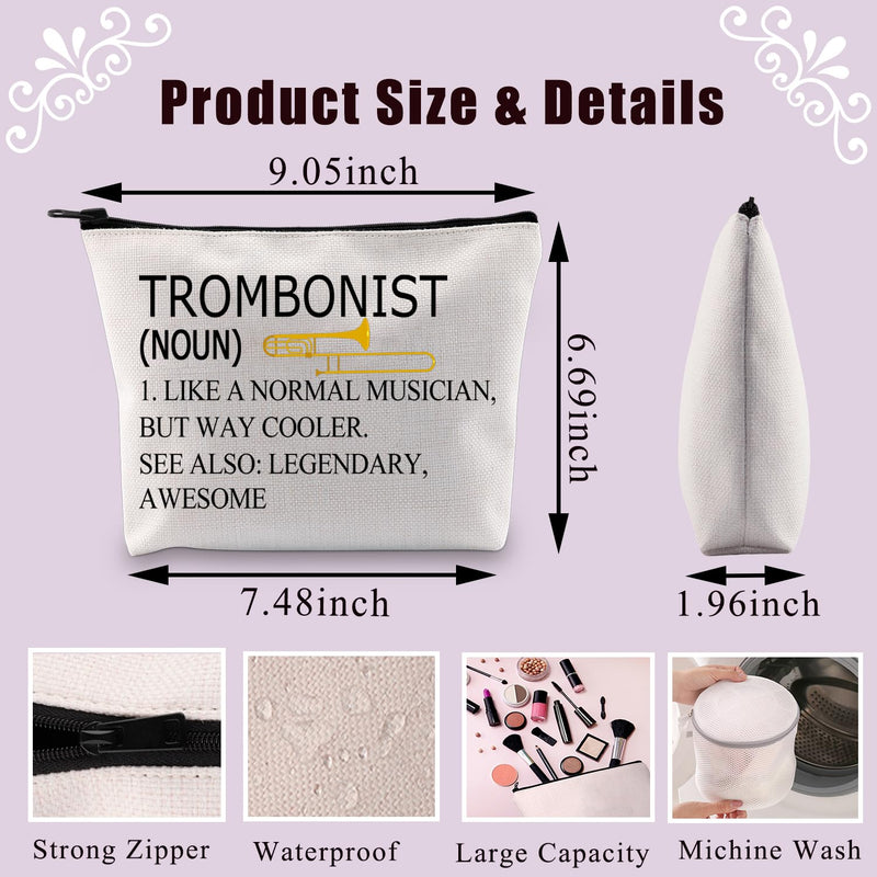 BDPWSS Trombone Player Gift Trombonist Makeup Bag Trombone Musician Gift Music Instrument Gift Orchestra Music Lover Gift (Trombonist noun) Trombonist noun