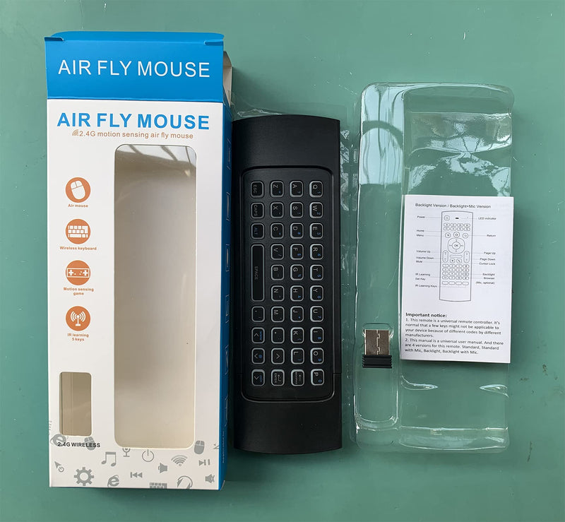 Air Mouse,MX3 Pro Backlit Mini Keyboard,Voice Remote Control,Mini Wireless Keyboard & IR Learning Air Mouse Remote,Best for Raspberry Pi 4 Android Smart Tv Box HTPC IPTV PC Pad Xbox MX3 Voice Backlit