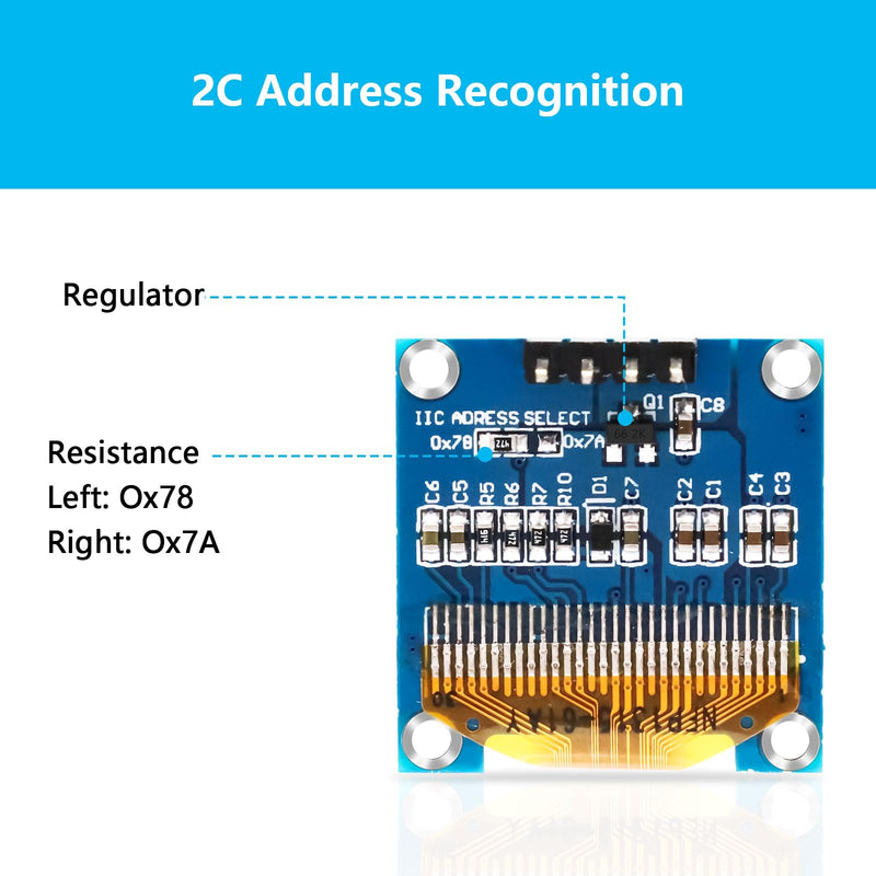 APKLVSR 3 x 0.96 Inch OLED Display I2C 128 x 64 Pixel I2C Screen Display Module, 0.96 Inch OLED Display I2C IIC Screen Display Module Compatible with Arduino Raspberry Pi (White) White