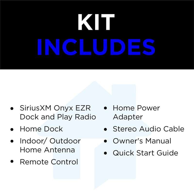 SiriusXM SXEZR1H1 Onyx EZR Satellite Radio with Home Kit, Receive Free 3 Months Service with Subscription – Enjoy SiriusXM in your Home or on Your Powered Audio Speakers Satellite Radio + Home Kit