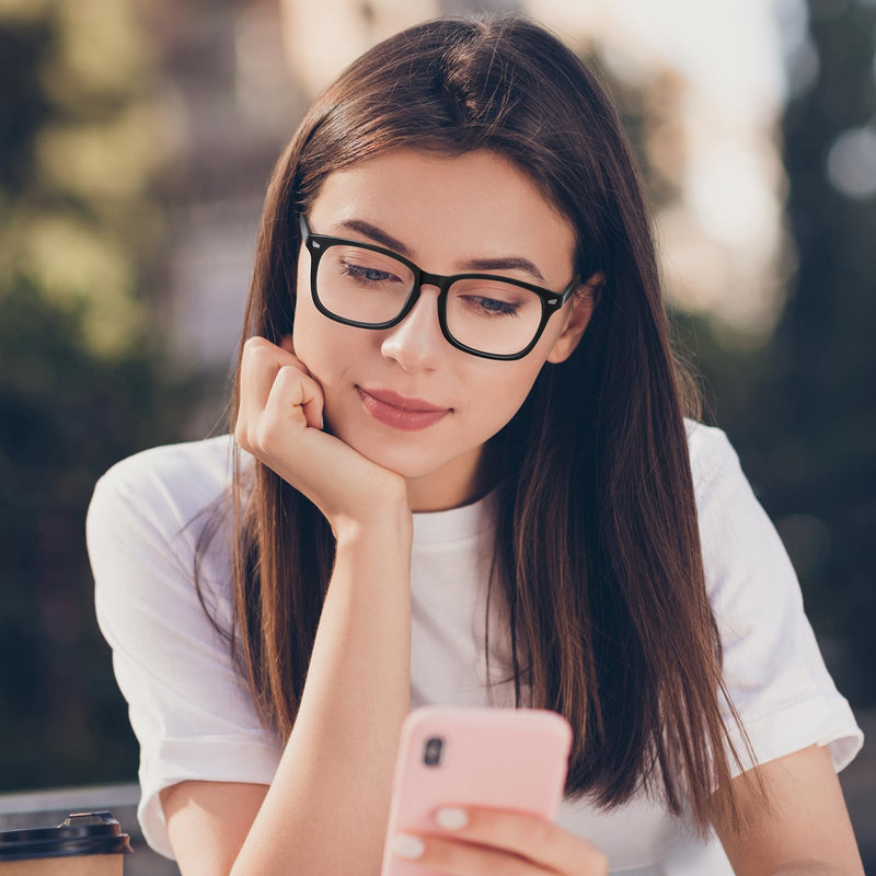 Reading Glasses for women Blue Light Blocking Glasses Filter UV Square Lightweight Readers Glasses for Men and Women Transparent 1.5 x