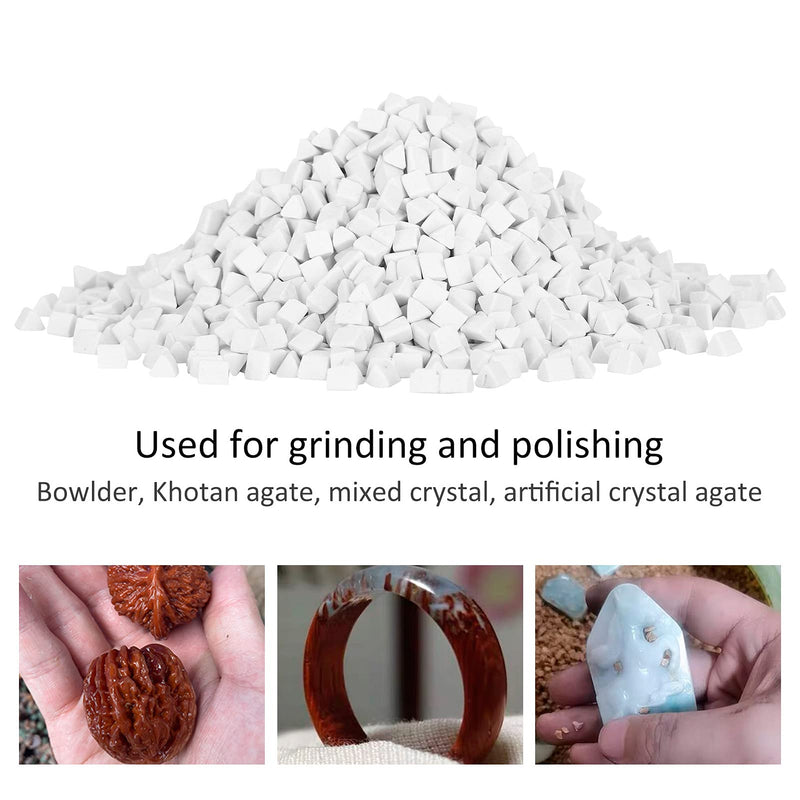 Polishing Abrasive Material Ceramic Filler Ceramic Pellets Non Abrasive Abrasive for Small Stones Tumbling Triangle 3lb for All Kinds of Tumblers for Bowlers