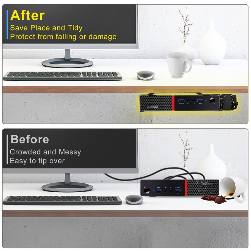 Mini PC Mount for Lenovo ThinkCentre Mounting Bracket Wall VESA and Under Desk Mount for Lenovo ThinkCentre Tiny Desktops M600 M700 M710Q M715q M720Q M800z M900 M910Q Mini Desktop Bracket