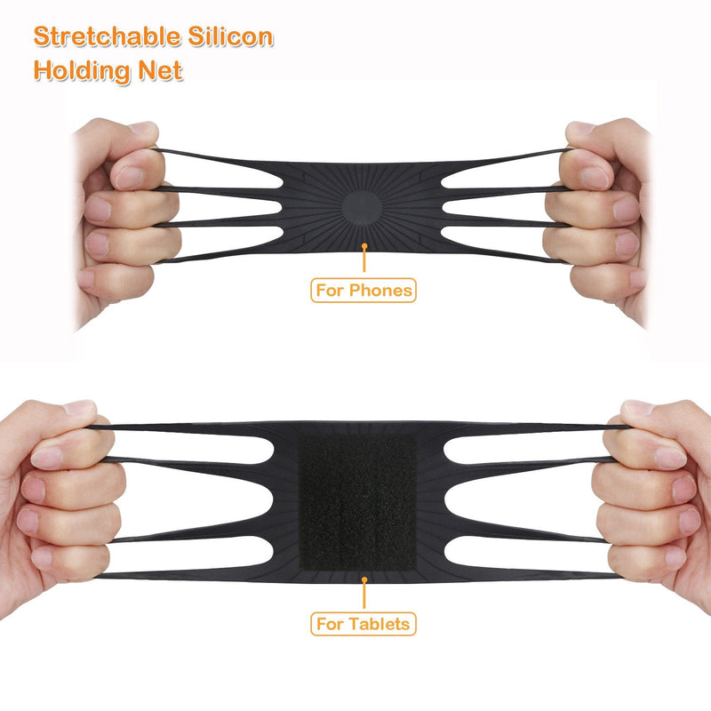 TFY Angle Adjustable Car Headrest Mount Silicon Holder for Tablets | Material: Silicone | Holding Net | Glare reduction | Comfortable grip | Doubles as stand | Detachable design