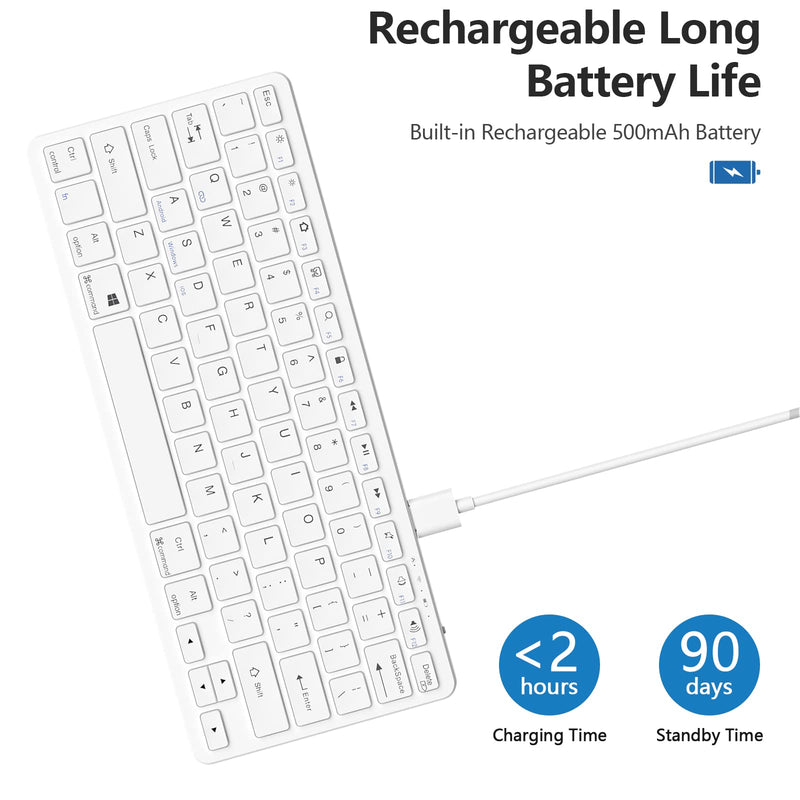 TaIYanG Bluetooth Keyboard for iPad Wireless Keyboard Compatible iPad 10th/iPad 10.2(9th/8th/7th Generation),iPad Air 5th/4th, iPad Pro 11/12.9, iPad 9.7, iPad Mini and All Bluetooth Devices (White) White